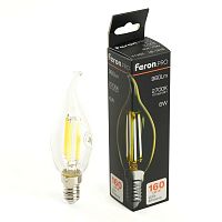 Лампа светодиодная LED 6вт Е14 теплый свеча на ветру FILAMENT Feron.PRO | код 51262 | Feron