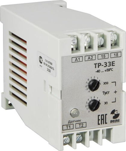 Реле температурное ТР-33Е в комплекте с датчиком ДТ кабель 2.5м -40...+59град.C 220В 50Гц режим ОХЛАЖДЕНИЕ гистерезис 4град.C макс. коммутируемый ток 10А 1з УХЛ4 Реле и Автоматика A8223-79683214 Реле температурное ТР-33Е в комплекте с датчиком ДТ кабель 2.5м -40...+59град.C 220В 50Гц режим ОХЛАЖДЕНИЕ гистерезис 4град.C макс. коммутируемый ток 10А 1з УХЛ4 Реле и Автоматика A8223-79683214