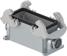 Закрытое основание разъема REVOS, Size 16, с уплотнителем, с двумя защелками, 2 кабельных ввода IP54 M25x1,5, материал корпуса: алюминиевый сплав | код 70.330.1635.0 | Wieland