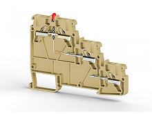 307 420, Клеммник пруж.быстрозажимной (Push in) 3-х ярусн. для датчиков, с индикатором 2,5 мм.кв., (бежевый), PYK 3S PNP 24VDC | код 0.0.0.3.07420 | KLEMSAN