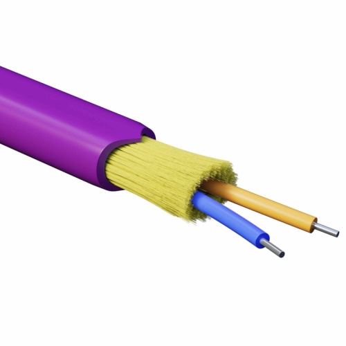 Кабель волоконно-оптический, распределительный, арамидные упрочняющие нити, для внутренней прокладки, нг(А)-HF, 2 ОВ, категория OM4 | код RNDT4C2MG01 | DKC