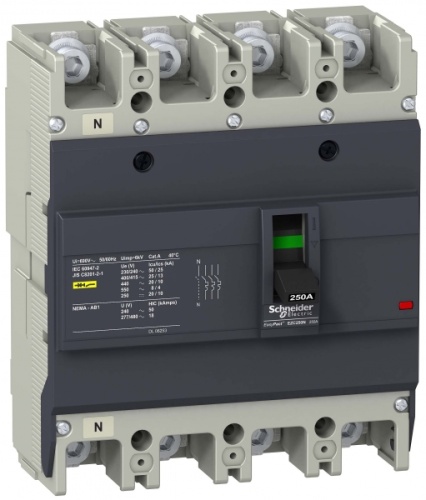 Автоматический выключатель EZC250 25 кА/415В 4П3Т 150 A | код. EZC250N4150 | Schneider Electric 