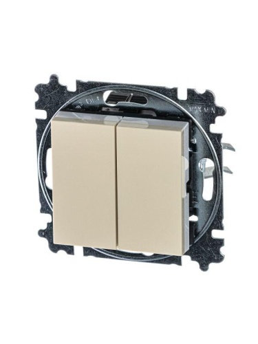 Переключатель 2-кл. СП Levit IP20 сл. кость/бел. | код 2CHH595245A6017 | ABB