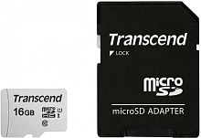 Флеш карта microSDHC 16GB Transcend TS16GUSD300S-A + adapter | код 1101937 | Transcend