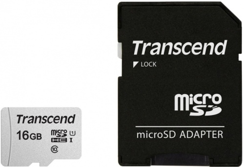 Флеш карта microSDHC 16GB Transcend TS16GUSD300S-A + adapter | код 1101937 | Transcend