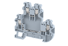 Клемма проходная винтовая 2,5 мм2, трехуровневая, на 6 подключения, желтая TQ2.5-3T-YELLOW | код 1202030004 | Elmex