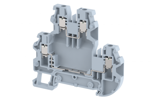Клемма проходная винтовая 2,5 мм2, трехуровневая, на 6 подключения, желтая TQ2.5-3T-YELLOW | код 1202030004 | Elmex