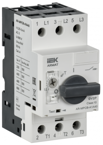 ARMAT Авт. выкл. защиты двигателя A1 GV2P 0,24-0,4А IEK | код AR-MPCB-A1A40 | IEK ARMAT Авт. выкл. защиты двигателя A1 GV2P 0,24-0,4А IEK | код AR-MPCB-A1A40 | IEK