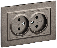 BRITE Роз. 2-я без з/к с з/ш 10А в сб. РСш12-2-БрТБ бр. IEK | код BR-R23-10-K45-F | IEK