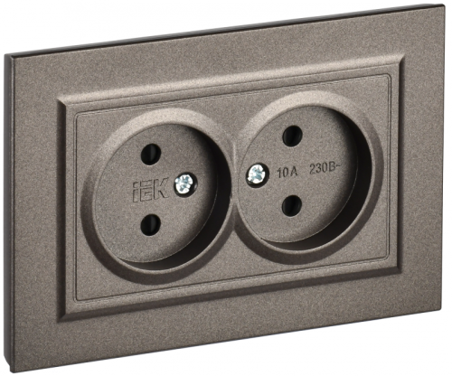 BRITE Роз. 2-я без з/к с з/ш 10А в сб. РСш12-2-БрТБ бр. IEK | код BR-R23-10-K45-F | IEK BRITE Роз. 2-я без з/к с з/ш 10А в сб. РСш12-2-БрТБ бр. IEK | код BR-R23-10-K45-F | IEK