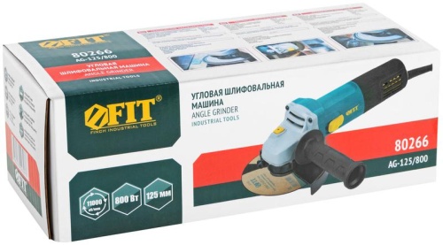 Машина шлифовальная угловая 800Вт 11000об/мин; КлК 125мм FIT 80266 фото 3 Машина шлифовальная угловая 800Вт 11000об/мин; КлК 125мм FIT 80266 фото 3