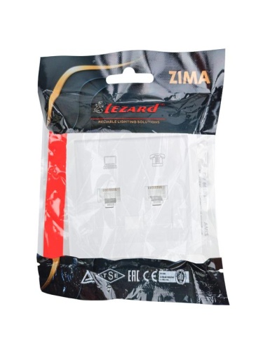 ZIMA Розетка компьютер+телефон белая LEZARD | код 704-0288-143 | LEZARD фото 6 ZIMA Розетка компьютер+телефон белая LEZARD | код 704-0288-143 | LEZARD фото 6