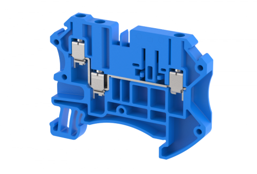 Клемма проходная винтовая 2,5 мм2, на 3 подключения, синяя TQKFT2.5-1x2-BLUE | код 1202050001 | Elmex