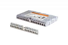 Шина N нулевая 6х9мм 16/1 (16 групп/крепеж по центру) никелированная TDM | код SQ0801-0307 | TDM