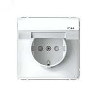 Розетка ArtGallery 16А IP44 с заземл. защ. шторки с крышкой механизм бел. | код GAL440146 | Systeme Electric