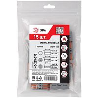 Клемма проходная 222-2413 3п 0.08-2.5/4кв.мм с рычагами NO-225-395 (уп.15шт) Эра Б0067908