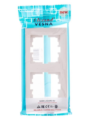 Рамка 2-местн. вертик. VESNA кремов. LEZARD 742-0300-152 Рамка 2-местн. вертик. VESNA кремов. LEZARD 742-0300-152