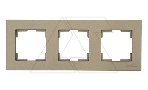 Rita - Рамка 3 поста, горизонтальный монтаж, антрацит | код 2220-800-1386 | Mutlusan