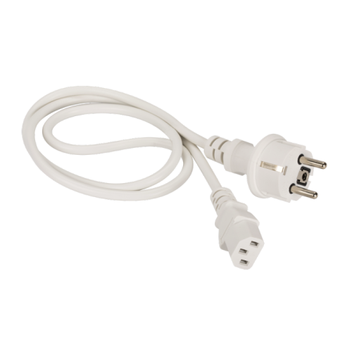 Шнур питания C13-Schuko прямая, 3х0.75, 220В, 10А, белый, 1.8 метра | код LAN-PP13/SH-1.8-WH | LANMASTER
