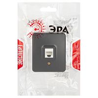 Розетка Эксперт 11-3203-05 информационная RJ45, IP20, ОУ, антрацит | код Б0062988 | ЭРА