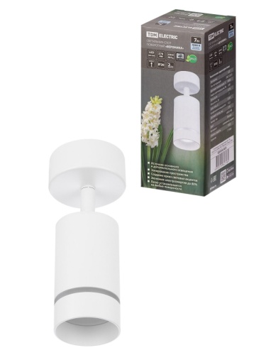 Светильник-спот поворотный LED, 7 Вт, 230 В, 50 Гц, 4000К, IP20, Вероника, белый, TDM | код SQ0356-0420 | TDM