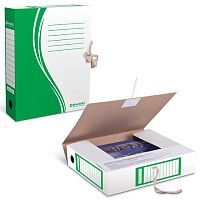 Папка архивная с завязками А4 (325х260 мм), 75 мм, до 700 листов, плотная, микрогофрокартон, ЗЕЛЕНАЯ, BRAUBERG, 124851 | код 124851 | BRAUBERG