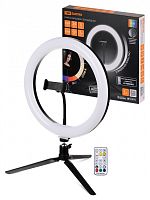 Лампа кольцевая светодиодная 30 см, 16 Вт, 2700-6400 К+RGB, штатив наст., диммер, ПДУ, USB, TDM | код SQ0373-0303 | TDM