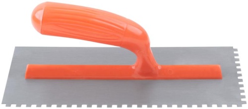 Гладилка стальная с пластиковой ручкой, 280х130 мм зубчатая, зуб 6х6 мм | код 5137 | FIT фото 5