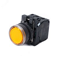 Кнопка SB5 с подсветкой в сборе модульная 22мм желтая пластик 24ВDC 1НО+1НЗ | код SB5AW35B5 | Systeme Electric