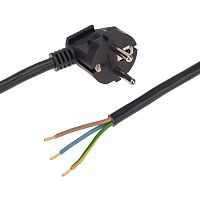 Шнур электрический с вилкой ПВС 3х1,5 мм2 5м (черный) REXANT | код 11-1330 | REXANT