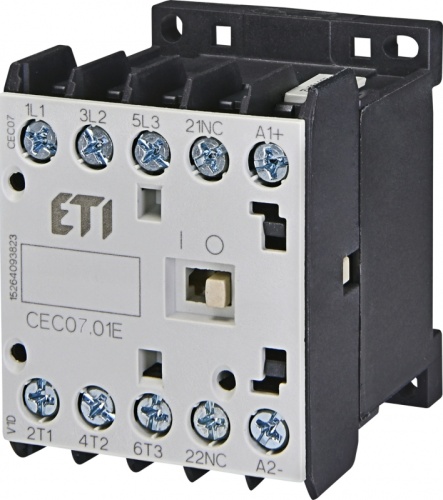 Контактор миниатюрный CEC 07.01 24V AC (7A, 3kW, AC3) | код 004641056 | ETI
