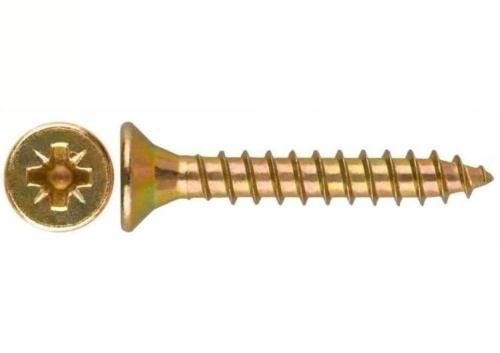 Саморез универсальный острый с потайной головкой 4х35 желтый (1000шт/уп) | код PR08.8336 | Промрукав