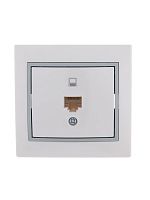 Розетка компьютерная 1-м СП Мира RJ45 бел./сер. LEZARD 701-0215-139