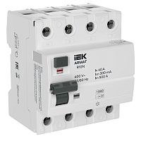 ARMAT ВДТ R10N 4P 40А 300мА тип B IEK | код AR-R10N-4-040B300 | IEK
