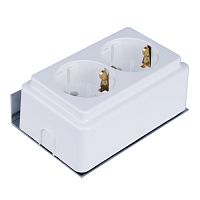 Розетка ECMEDIA-2xSCH (сдвоенная накладная 230V с ЗК Schuko, с креплением) | код 001100201 | ETI