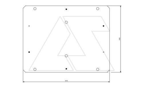 Плата монтажная 414x318mm для коробок SCABOX 460x380mm, с комплектом винтов | код 654.0791 | Scame