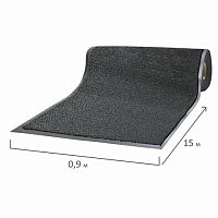 Коврик дорожка ворсовый влаго-грязезащита LAIMA, 0,9х15 м, толщина 7мм, черный, В РУЛОНЕ, 602880 | код 602880 | LAIMA