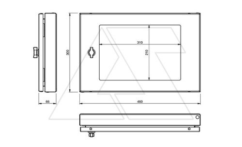 Окно для защиты органов управления на двери щита, 300x460 (ВxШ), сталь RAL7035, IP55 | код ECPV46306 | ETA
