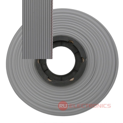 Кабель ленточный 16-проводный RUICHI шаг 1.27 мм сечение жила CU изоляция PVC цвет серый | код 65256 | Ruichi