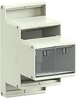 Корпус для РЭА, с универсальным креплением, без печатной платы, габариты корпуса, Ш х В х Г (мм): 48 x 74 x 96, габариты платы, Ш х В х Г (мм): Плата A 93 x 45, Плата B 63 x 45, цвет: серый, серия wiebox WEB 4 | код 87.040.0053.0 | Wieland