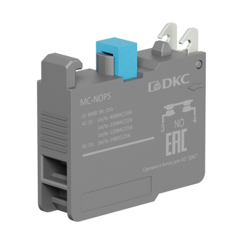 Контактный блок с клеммными зажимами под винт, нормально-открытый | код MC-NOPS | DKC Контактный блок с клеммными зажимами под винт, нормально-открытый | код MC-NOPS | DKC