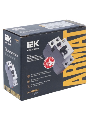 ARMAT Выключатель дифференциального тока R10N 2P 25А 30мА тип AC | код AR-R10N-2-025C030 | IEK фото 5