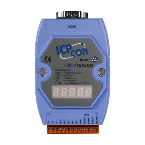 I-7188XCD-512 CR Embedded Controller with seven segment Display, developing tool kit, With 512k flash,12 | код 00-06016356 | ICP DAS