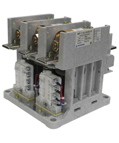 Контактор вакуумный КВТ-1,14-2,5/160-3 У3, трёхполюсный, 160А, 220В, 2з+2р, нереверсивный, без реле, с литым модулем питания, IP00 (ЭТ) | код ET011709 | Электротехник