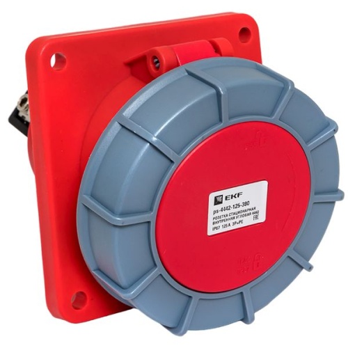 Розетка стационарная внутренняя угловая 4442 3Р+РЕ 125А 380В IP67 PROxima | код ps-4442-125-380 | EKF фото 2