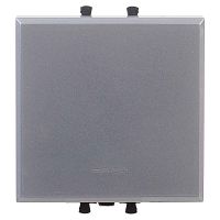 Переключатель одноклавишный модульный, Avanti, Закаленная сталь, 2 модуля | код 4404112 | DKC