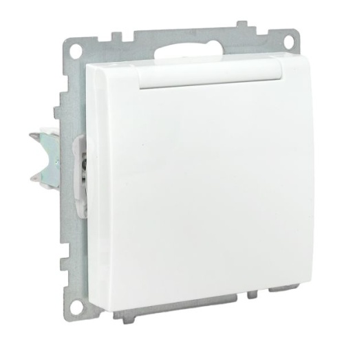 Валенсия Механизм розетки 1-местной с/з 16А белая с крышкой и защ. штор. IP44 EKF PROxima | код EWV10-124-90 | EKF фото 3