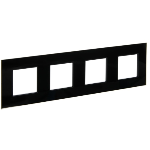 SKANDY Рамка 4-мест. SK-F24Bl стекло черн. IEK | код SK-M42-G-K02 | IEK SKANDY Рамка 4-мест. SK-F24Bl стекло черн. IEK | код SK-M42-G-K02 | IEK