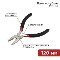 Плоскогубцы REXANT Мини 120 мм никелированные, авторазжим, обливные рукоятки | код 12-4601 | REXANT