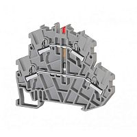 307 349, Клеммник пруж.быстрозажимной (Push in) 2-х ярусный, 2,5мм.кв., с индикацией 24VDC, (серый), PYK2,5-2FLD 24VDC | код 0.0.0.3.07349 | KLEMSAN